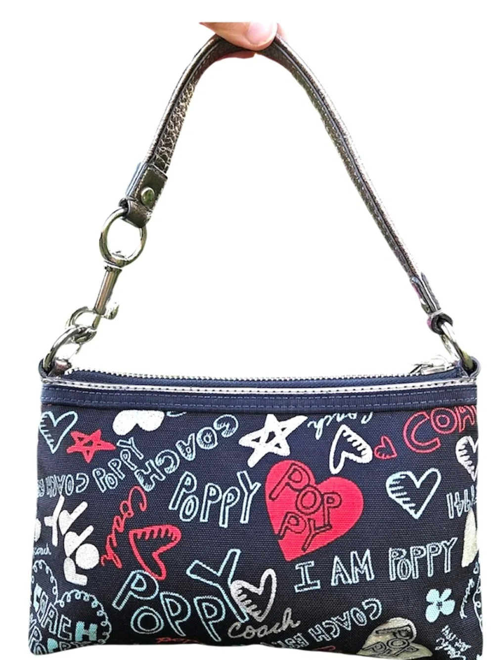 Vintage Coach poppy mini wristlet